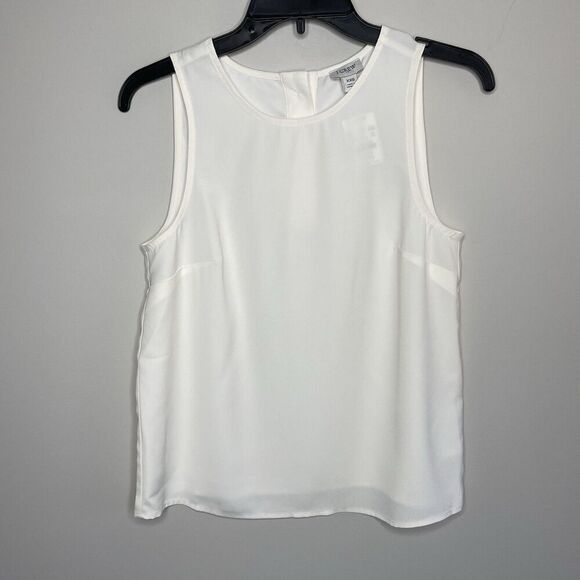 J.CREW Top Women XXS Sleeveless Button-Back Shell NEW Ivory BY429 - Picture 2 of 10